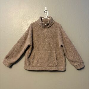 American eagle quarter zip sherpa fleece pullover sweatshirt size medium